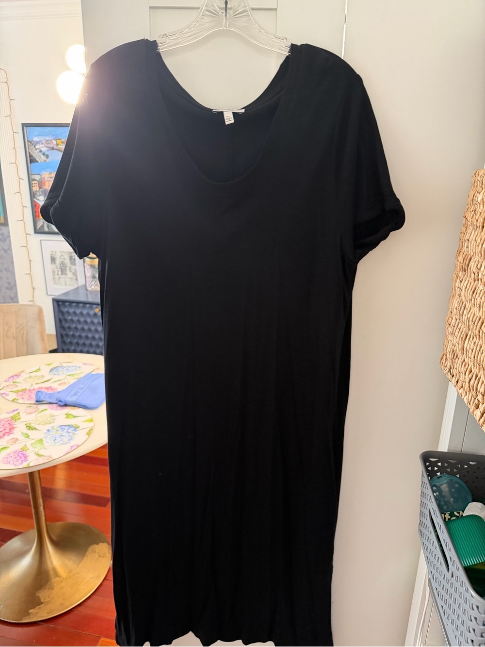 Jessica Simpson Black Scoop Neck T-Shirt Dress